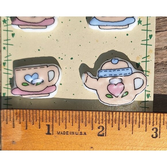Trena's trinkets 6 ceramic buttons New Teacups floral sewing crafts - Picture 3 of 4